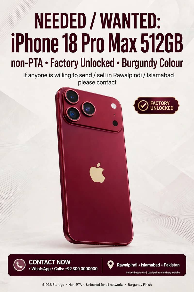 Apple iPhone 18 Pro Max needed 0