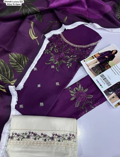 dhanak 3 piece embroidery