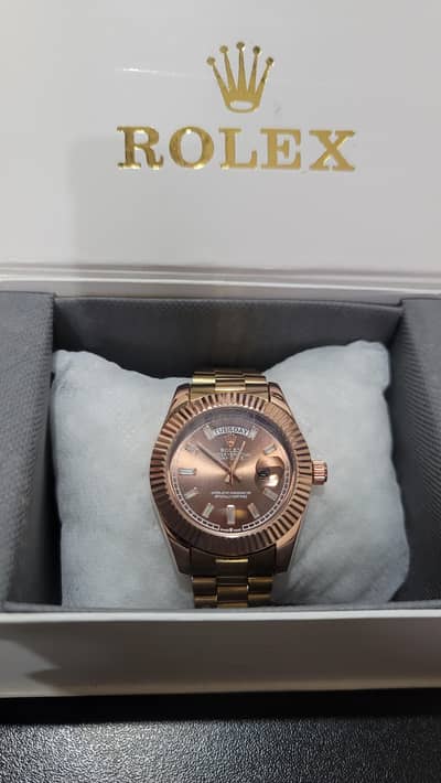 luxury rosegold choccolate watch for men