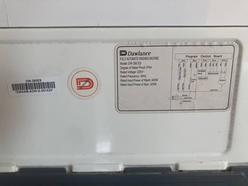 Dawlance Washing machine & Dryer DW260ES 6