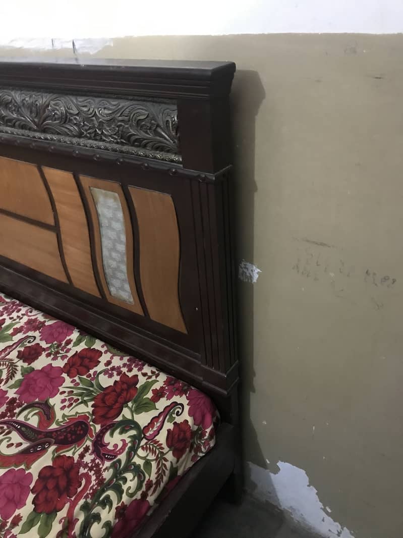 Puri wooden solid bed with side table 5