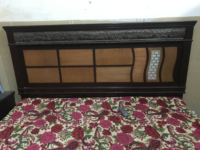 Puri wooden solid bed with side table 9
