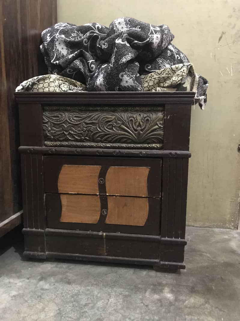 Puri wooden solid bed with side table 15
