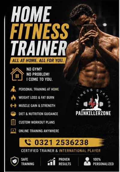 Home trainer & physical therapy 03212536238