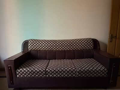 Comfortable Brown & Beige Sofa Set / Convertible Bed for Sale