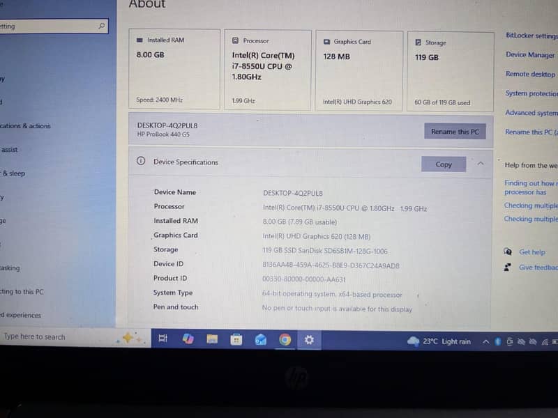 i7 8 generation Hp 5