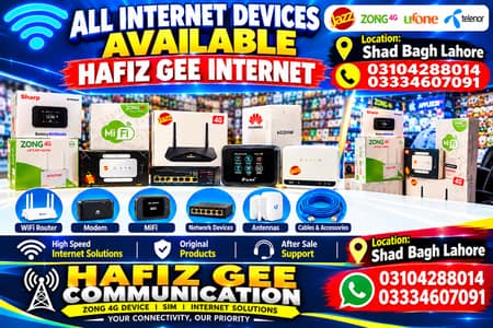 All Internet available Zong | Telenor | Ufone | Jazz | TP-Link | Tenda