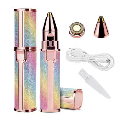 2 in 1 Rainbow Glitter USB Rechargeable Painless Facial Hair Remover E