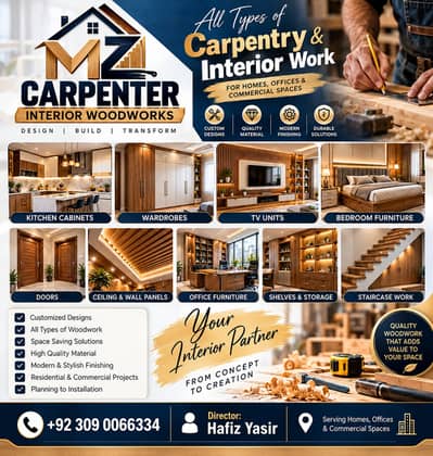 Carpenter & Woodwork Services, Kitchen, Wardrobe, Carpenter Service