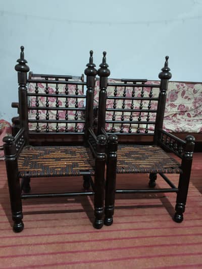 Two wooden room chairs