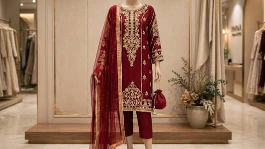 women hand made wedding dress