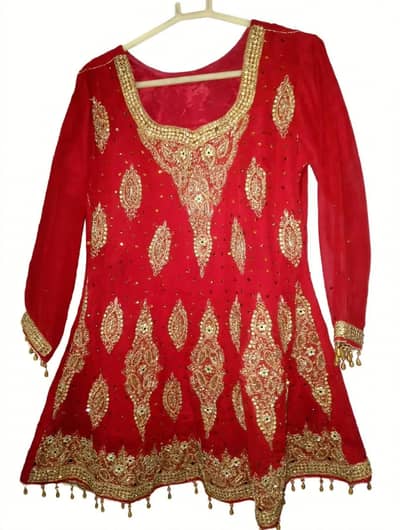 Beautiful Red Bridal Lehngaa- Heavy Golden Embroidery