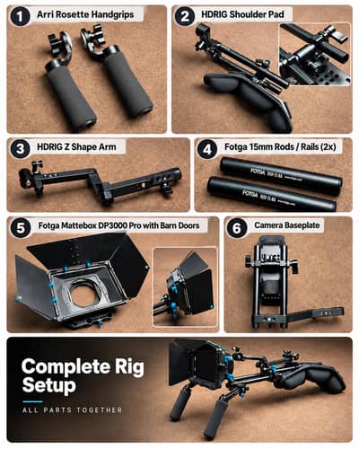 Sony Professional Camera Rig Setup - Mattebox, Shoulder Rig & Rails