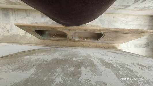Kitchen sink double bowl in 2x5ft marble top