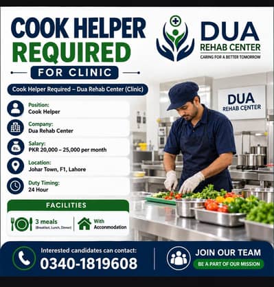 cook helper required