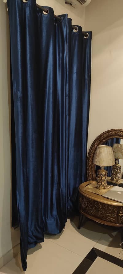9ft 2 royal blue velvet curtains
