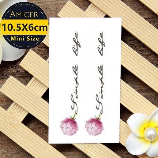 Waterproof Red Blossoms Temporary Tattoo Sticker