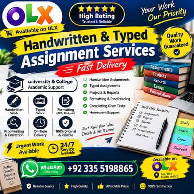 Handwritten & Typed Assignment Writing Services - Fast Delivery