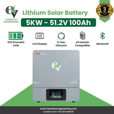 1.2KWh, 2.4KWh, 5KWh, 16KWh Lithium Solar Battery | EVE Cells | LCD