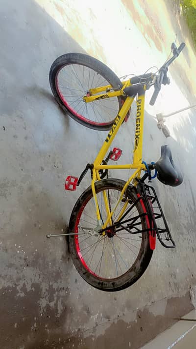 stylish yellow bicycle excellent condition
