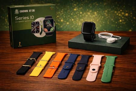 Crown XT 20 Series 10 Smart Watch – Premium Quality with Extra Straps