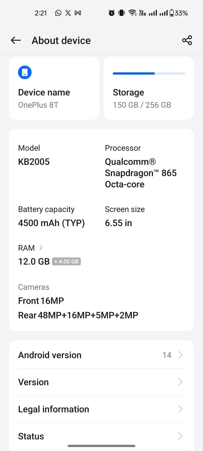 One Plus 8T 4