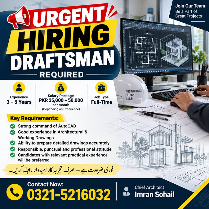 Urgently Required: Experienced Draftsman 0