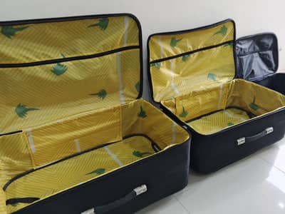 2-Piece Luggage Set  Used Travel Suitcases  Black