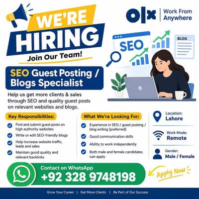 SEO Guest Posting / Blog Specialist – Remote Job