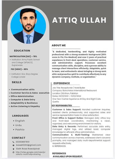 Restaurant Cashier, Front Desk, Customer Handling