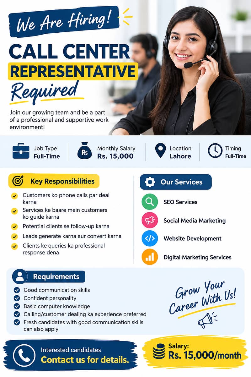  CALL CENTER REPRESENTATIVE REQUIRED 0