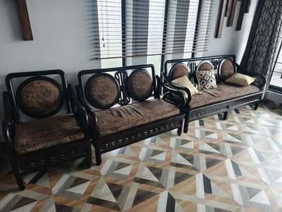 6 seater Solid wood sofa set
