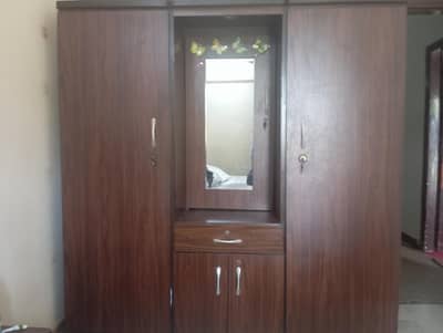 2 Door Cupboard with Mirror & Hidden Cosmetic Rack – New Look