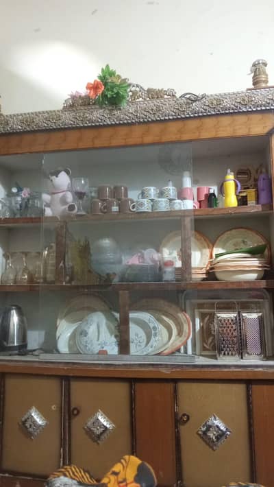 Wooden Showcase and Dressing Table