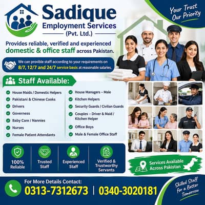 Nurse / Patient Attendant /Care Taker /Baby sitter /Nanny /Maids
