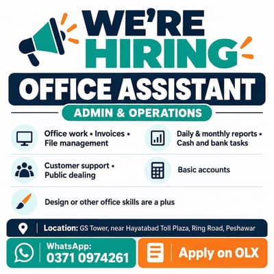 Office Assistant for Office Work Near Hayatabad