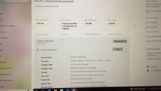 Dell latitude 7280 Core I5-6th Generation