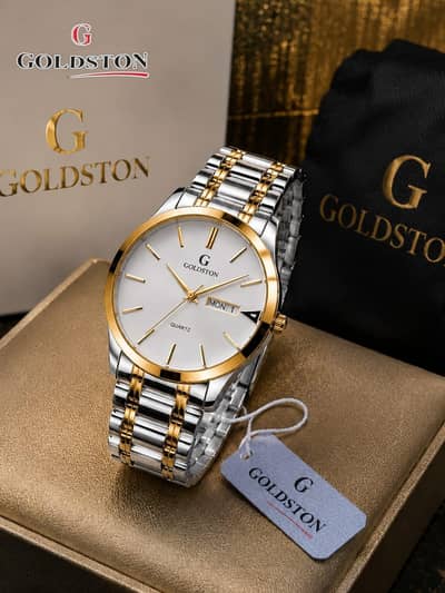 Premium Men's Steel Chain Watch with Working Day & Date – Stylish