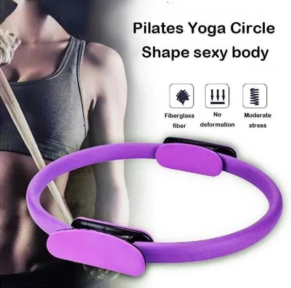 Ring Fitness Circle, Pilates Ring, 14" Yoga Rings Magic Circle with Dual Padded Handles for Toning Arms, Thighs/Legs & Core, Exercise for Men and Women - Home Gym Sports & Fitness Equipment