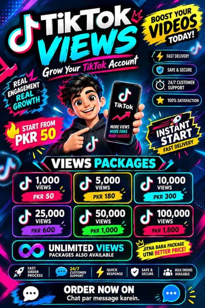 TikTok Views  1K Only Rs. 50 | 1K–100K+ Views Packages