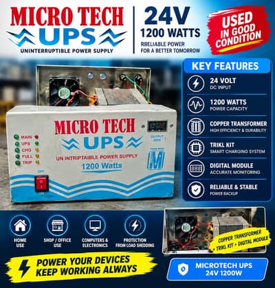 Micro Tech UPS 1200 Watts | 24V | Copper Transformer | Digital Module