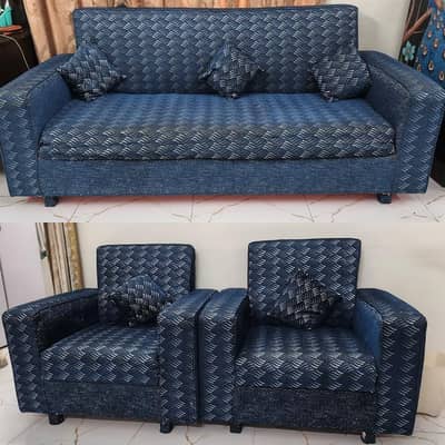 King size navy blue 5 seater sofa set