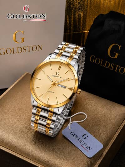Premium Men's Steel Chain Watch with Working Day & Date – Stylish