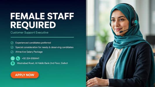 Female Staff Required for Customer Service