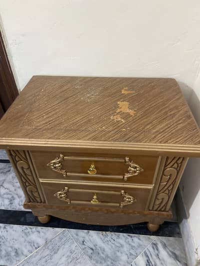 Beautiful Wooden Side Table with 2 Drawers