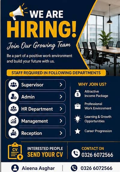 we are hiring staff. . .