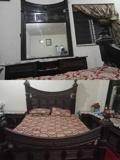 king size bed chanyot ki lakrri ka bna hoa