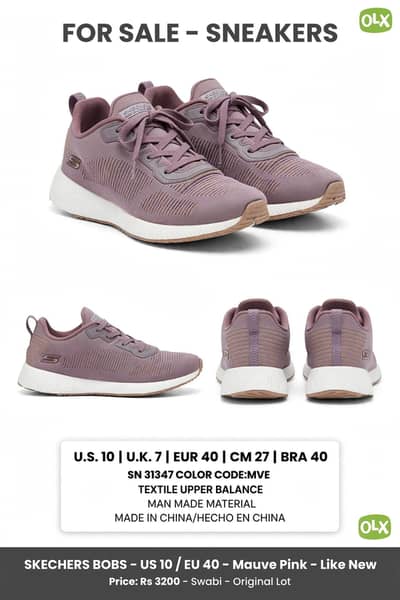 Original Skechers Bobs ladies size 7/40 new price 9249. my price 3200