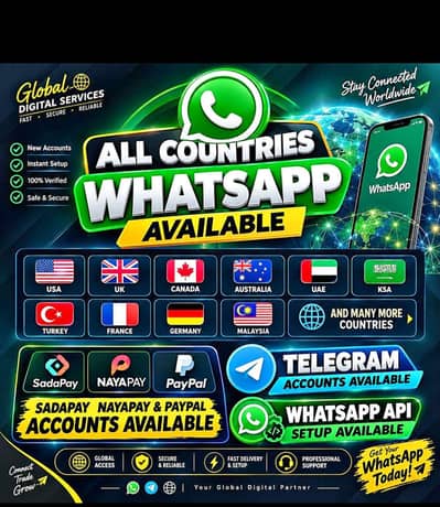 All contries Whatsapp number available