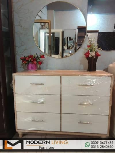 Dressing Table 6 Storage Drawers With Mirror